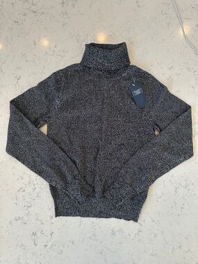 Abercrombie- Metallic Black Turtleneck Sweater - Small NWT
